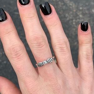 Pandora Sparkling Angel Wing Ring Size 5